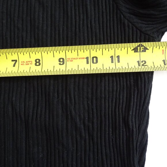LNA Black Ribbed Mock Neck Long Sleeve Top With Cutout Back Women Size S - Picture 7 of 11